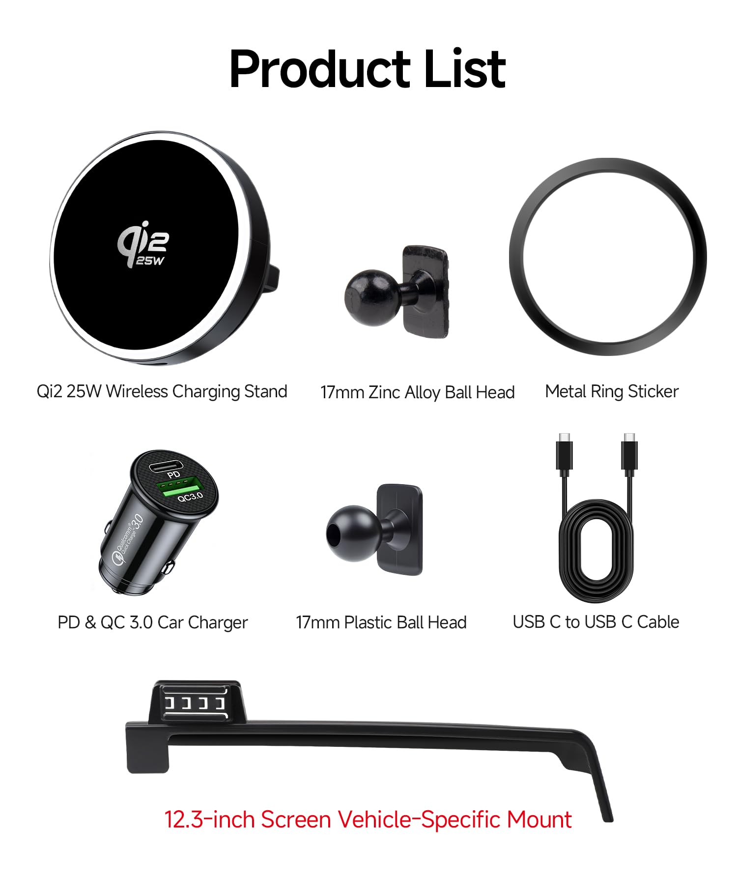 Qi2.2 Max 25W Fast Wireless Car Charger Phone Holder per 2023 2024 2025 2026 Kia Sportage Schermo da 12,3 pollici, supporto magnetico per telefono compatibile con MagSafe