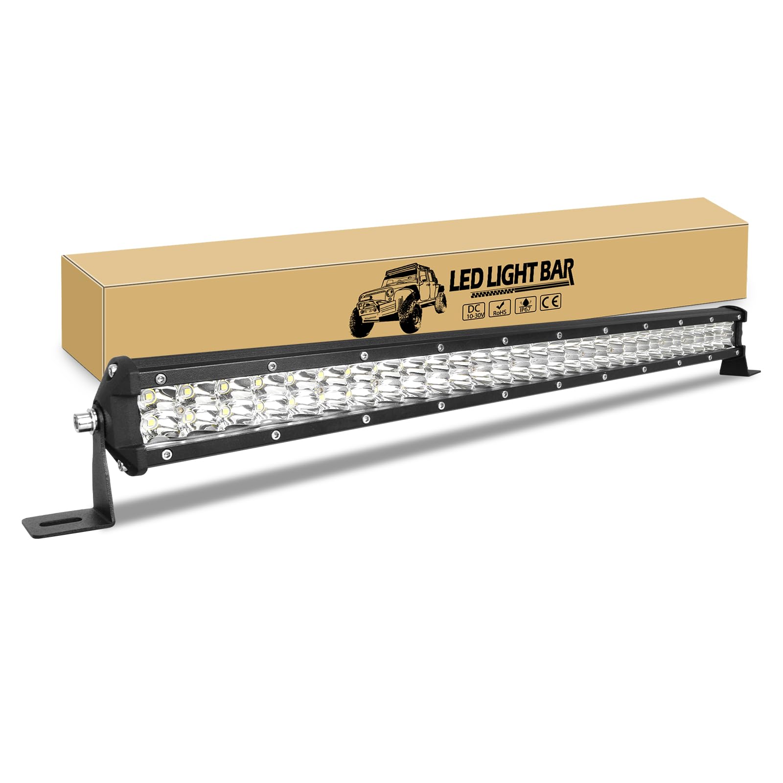 RIGIDON 61 cm 24 pouces 180W Barre de LED 4x4, Slim Spot LED Light Bar | 12V 24V Feux antibrouillard, Étanche Barre Lumineuse pour 4x4 Offroad Camion Tracteur Voiture Véhicules ATV UTV, 6000K Blanc
