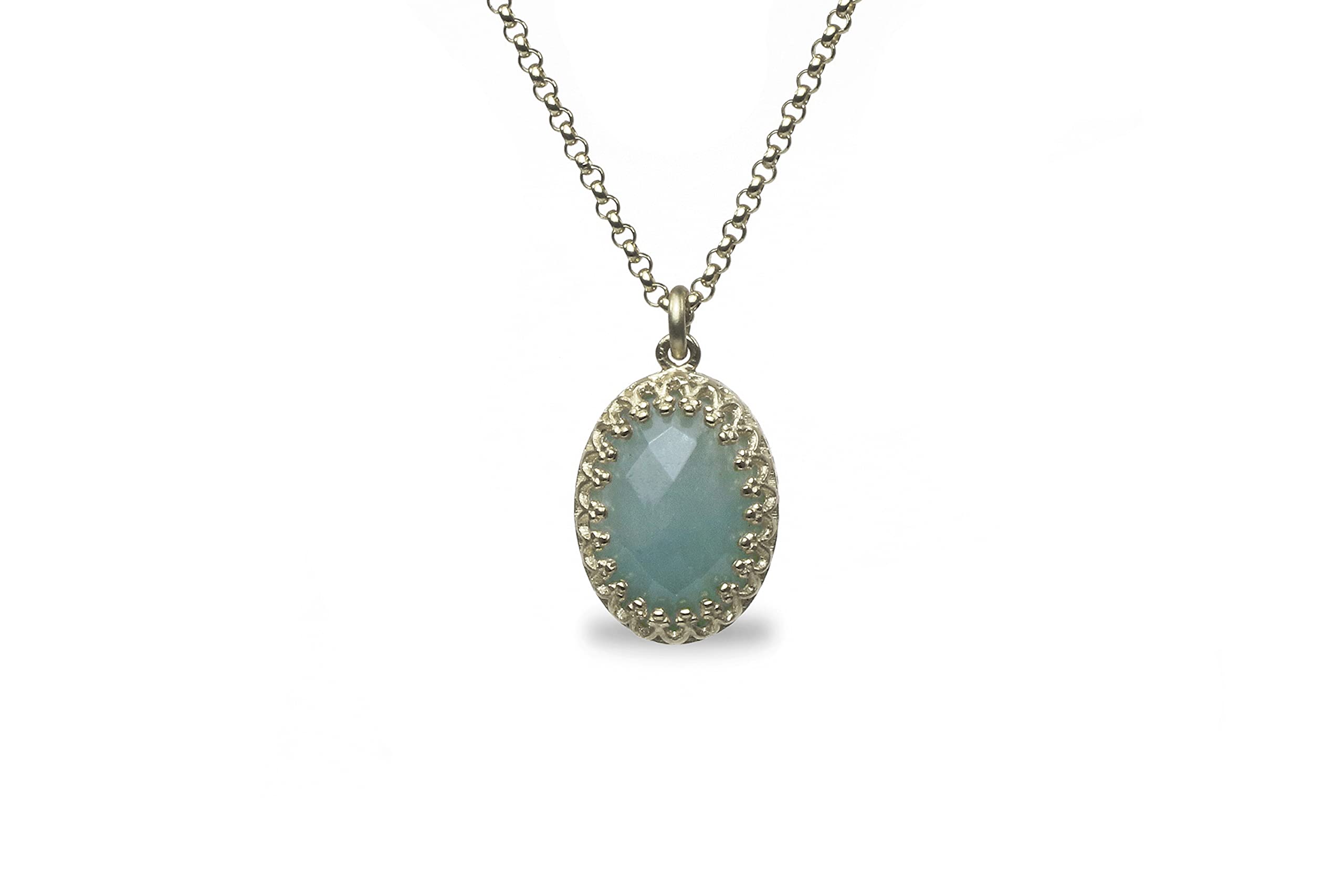 Charmante Aquamarin-Halskette in 14k Gold - Benutzerdefinierte Blaue Halskette für Frauen - Handgefertigte Edelstein-Halsketten, Geburtsstein-Halsketten, Jeden Tag Halsketten - Charmantes Geschenk