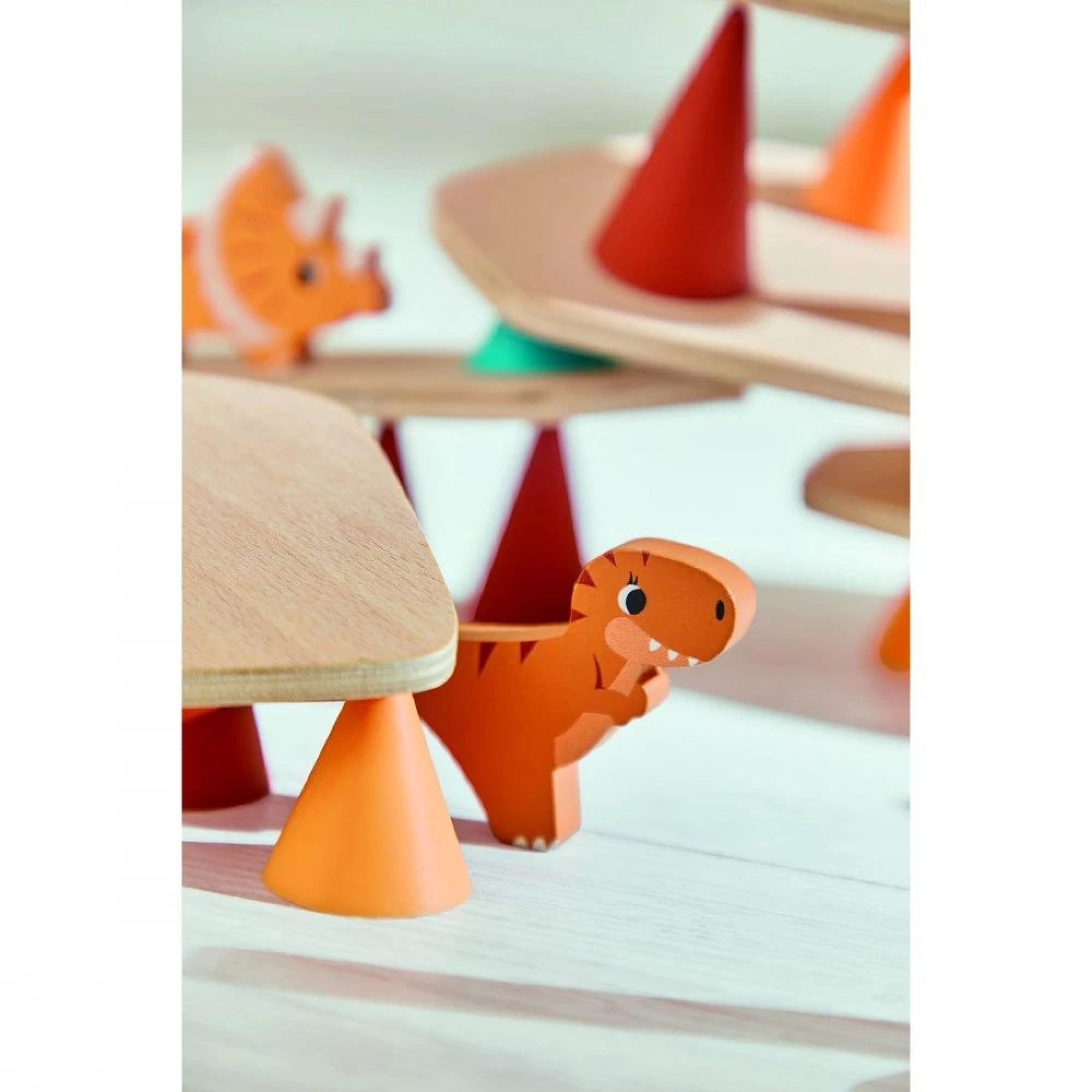 Janod Dino Stapelspiel - Holzspielzeug Dinosaurier für Kinder