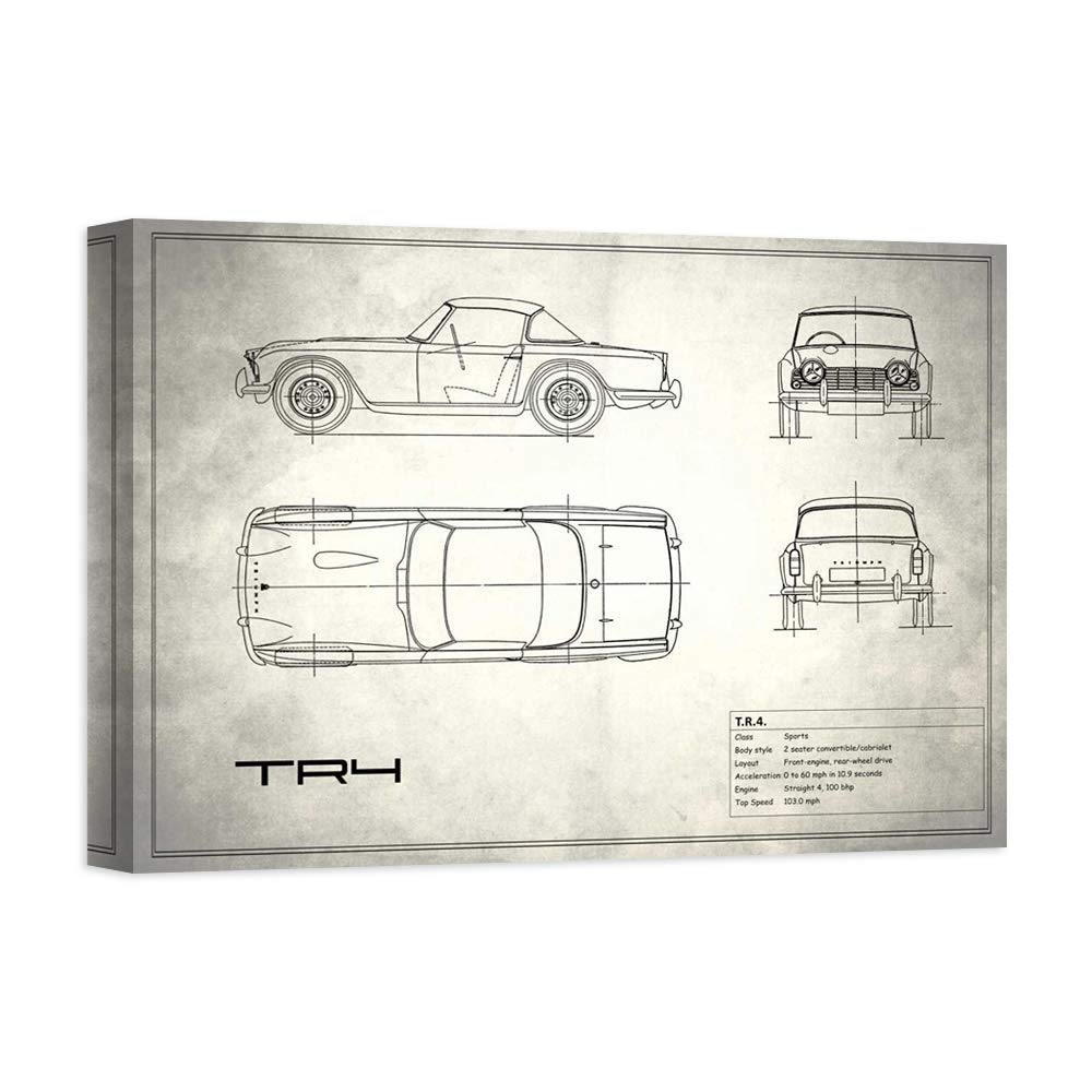 Toile Triumph TR4 Blanc Rogan Mark finition premium salon