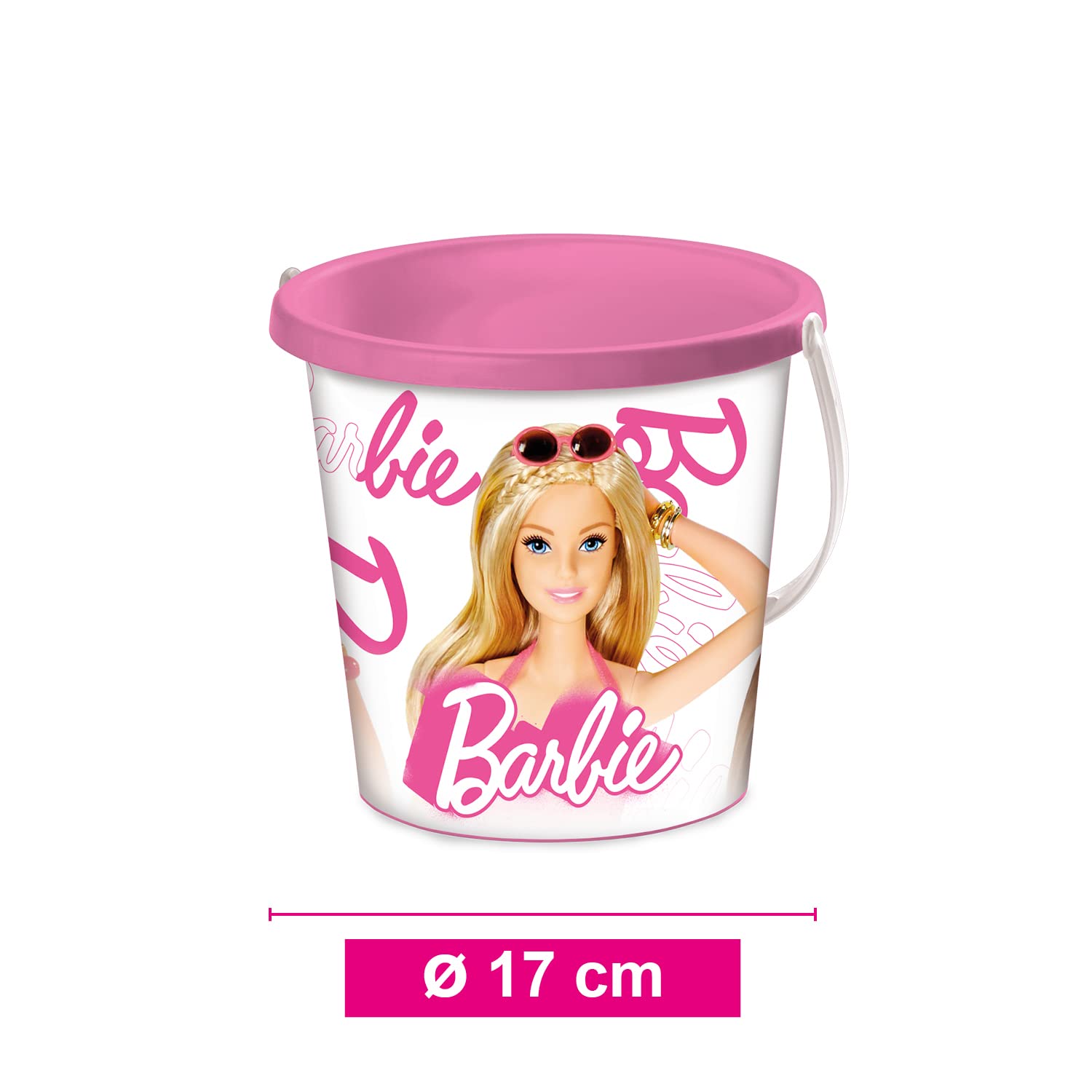 Mondo Toys - Set Seau Princesse 6 Pièces - Seau 17 Cm + Arrosoir - Jouet Plage - Pelle, Râteau, Tamis, Moule - Cadeau été