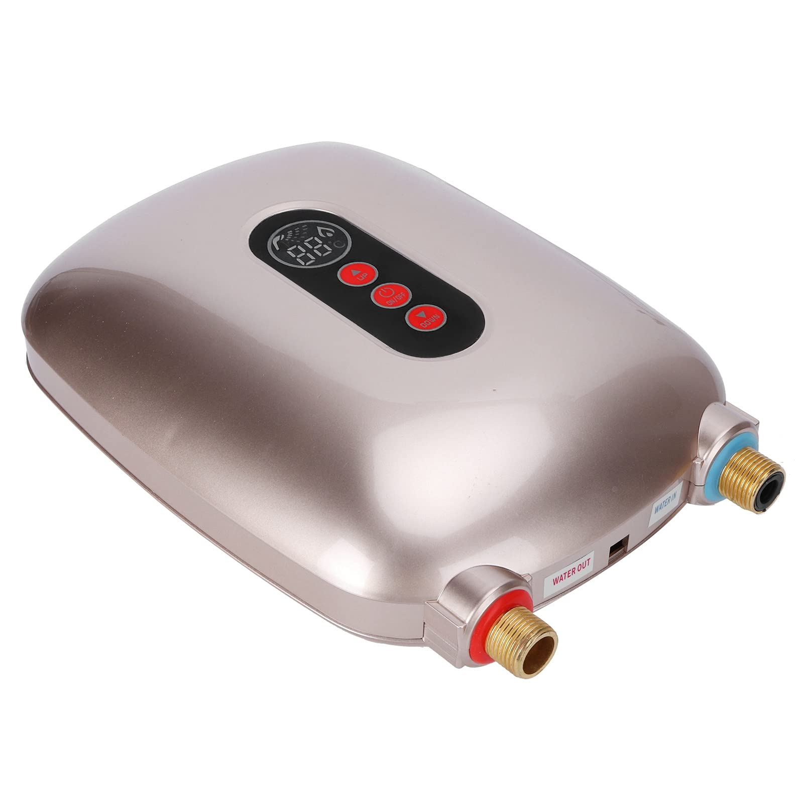 Alomejor 6500W Electric Water Heater, Fast Heating (GOLD) | Ahorro de energía, ecológico, acero inoxidable 304, pantalla LED, protección de seguridad múltiple