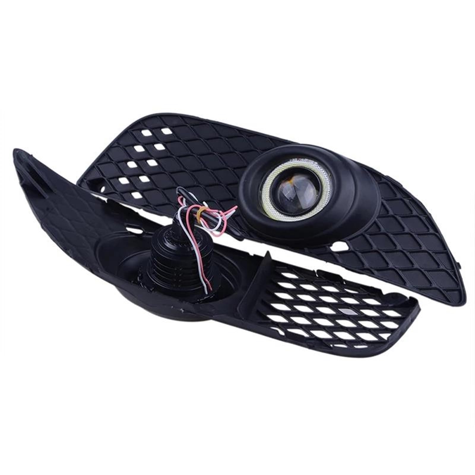 Rejillas frontales de radiador para Mitsubishi Lancer 2008-2014 con soporte de luz antiniebla