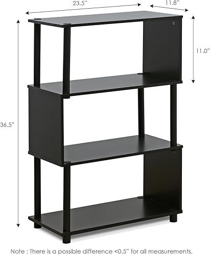 Miniatura 3 de Furinno Estante Flexi de 4 niveles, Espresso Espresso,roble negro/negro,Roble Francés/Negro