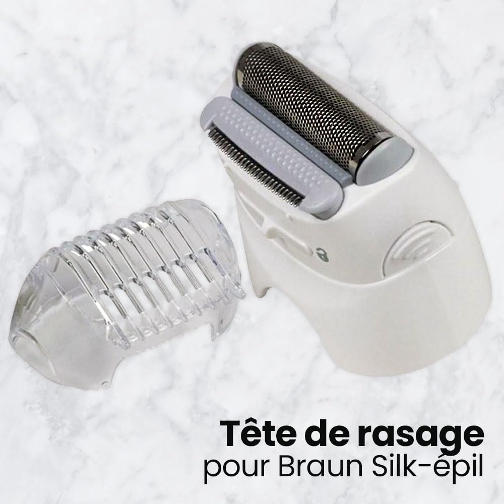 Anakel Home Tête Rasoir Silk Epil 67030799 Compatible Avec Braun Silk Epil 5, 7, 9 et Xpressive, Couleur Blanche