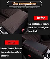 Vista 76 de Great-luck Leather Center Console Cover Armrest Pad,Protector Armrest Box Cover Accessories Keep Your Armrest in a More Comfortable Feeling(black