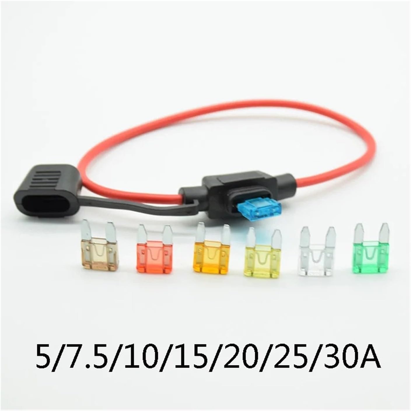 1PC 5/7.5/10/15/20/25/30A Fuse auto Car Replacement Waterproof Power Socket Small Blade Type inline InLine Fuse Holders(5A)