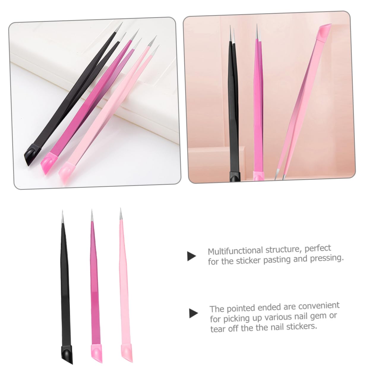 PACKOVE 4 Set Clip Multiuso Sopracciglio Donna Mestiere Unghia Pinzette Per Cinguetti Di Ciglia Pintelle Puntate A Punta Acciaio Inossidabile 3 Pezzi*4