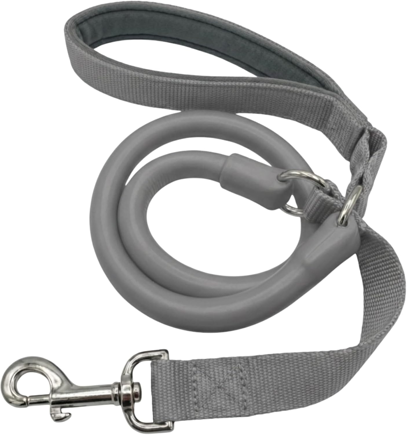 WACKYwalk’r Shorter No Pull Leash - URBANwalk'r Premium Shorter No Pull Tangle-Free 3–4.5 ft Dog Leash | Built-in Traffic Handle & Stretch Strong Pullers for City Walks, Silver, Small: up to 20 lbs.