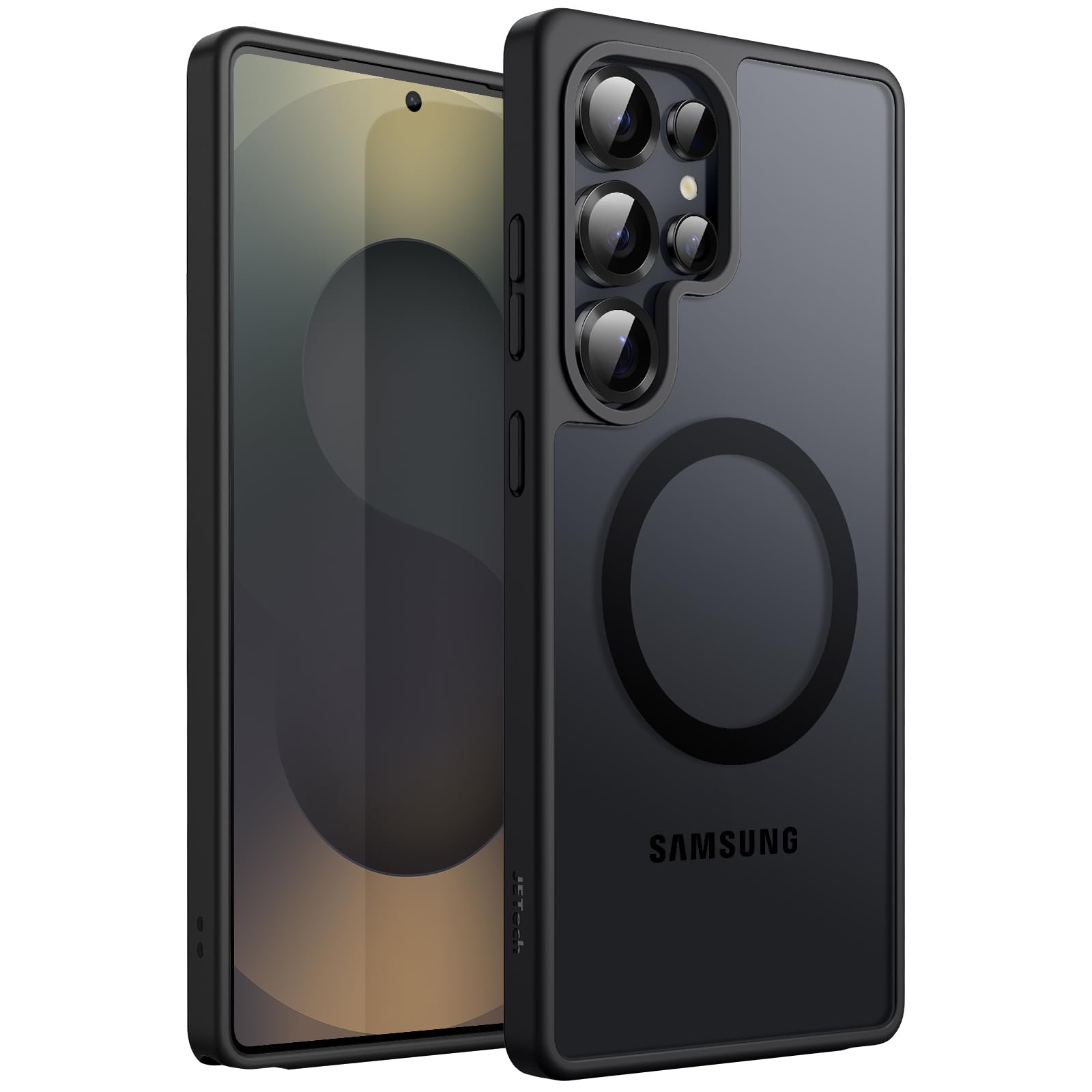 JETech Magnetic Case for Samsung Galaxy S25 Ultra 5G, Compatible with MagSafe, Translucent Matte Back Shockproof Phone Cover (Titanium Black)