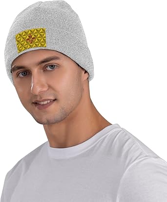 Polygon Effect of Flag of New Mexico Beanie for Men Women Winter Knit Hats Cuffed Skull Cap Ski Hat