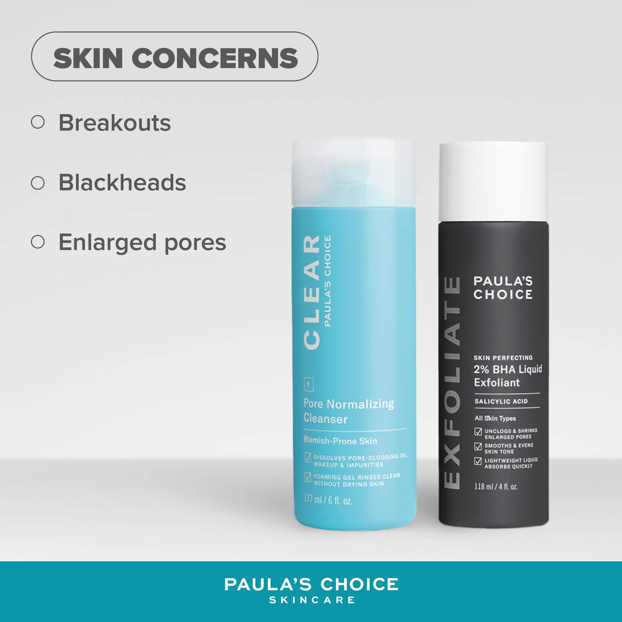 Paula's Choice Reinigen & Glow, Clear Gesichtsreiniger & 2% BHA Peeling | Gesichtsreiniger & Peeling - Reinigt die Haut & für einen strahlenden Teint - mit Salicylsäure - Mischhaut bis Fettige Haut
