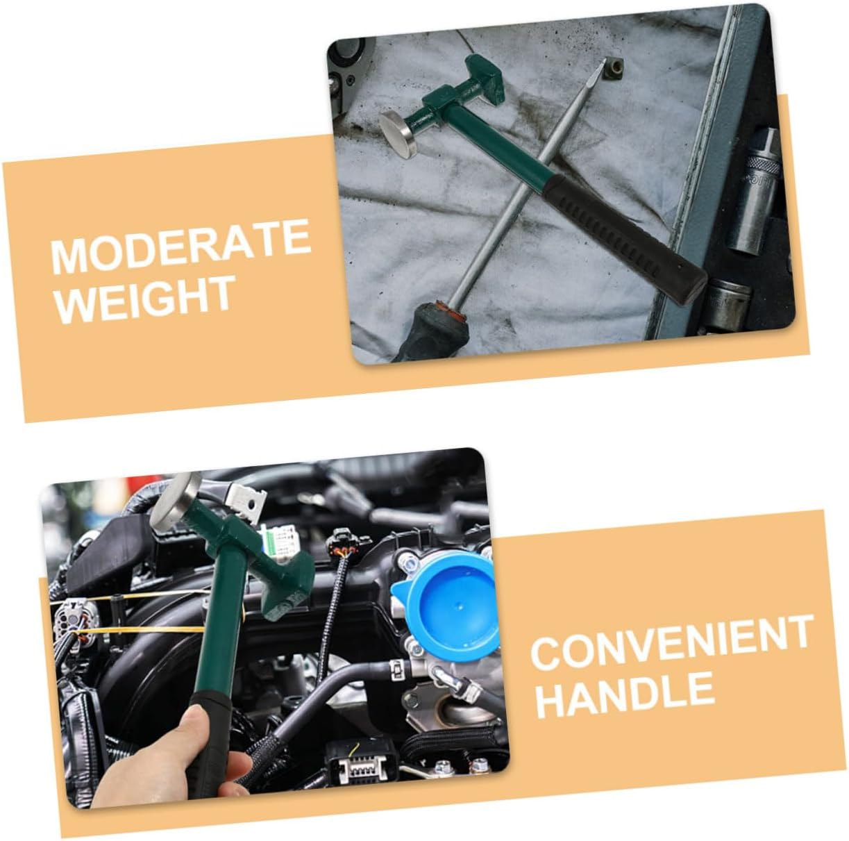 Alipis 2pcs Body Panel Hammer Precision Sheet Metal Tools for Auto Ergonomic Handle Dent Removal Mallet for Vehicle Restoration