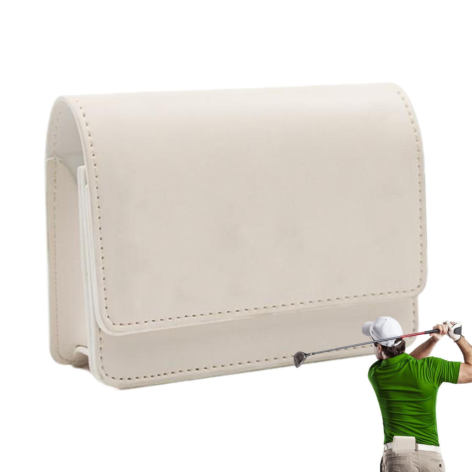 Golf Rangefinder PU Leather Case, Golf Ball Storage Carry Pouch with Magnetic Closure, Rangefinder Belt Clip Range Finder Case for Golfing