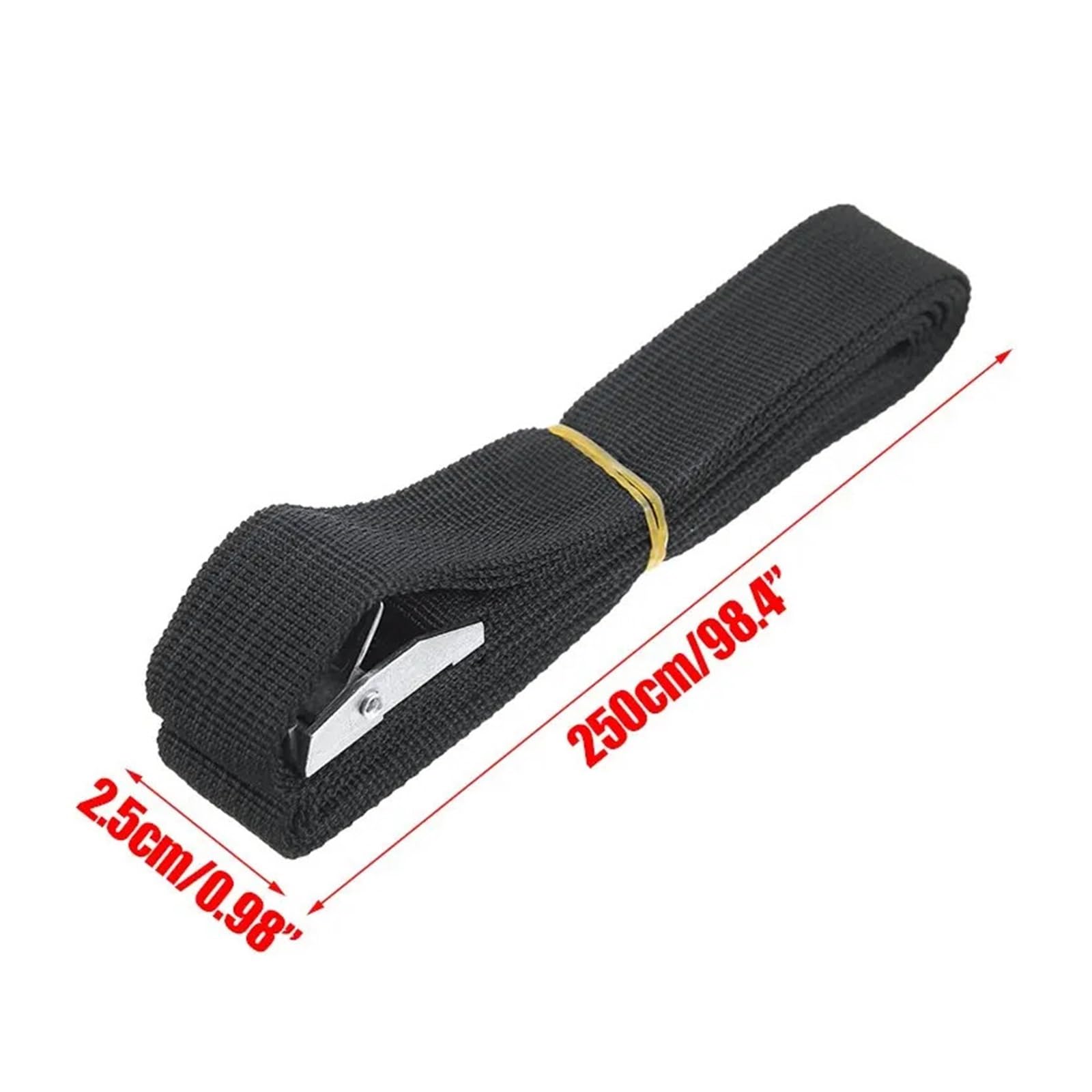 Muzhen Store 6pc 250x2.5cm Car Auto Tension Rope Tie Down Strap Forte cinghia a cricchetto Borsa da viaggio Cargo Ancoraggio Fibbia in metallo Corda di traino Strumento