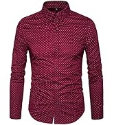 MUSE FATH Men's Printed Cotton Casual Long Sleeve Regular Fit Dress Shirt