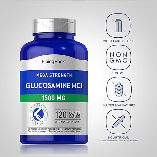 Miniatura 3 de Piping Rock Glucosamina HCL 1500mg | 120 comprimidos | Mega fuerza | Suplemento sin OMG y sin gluten