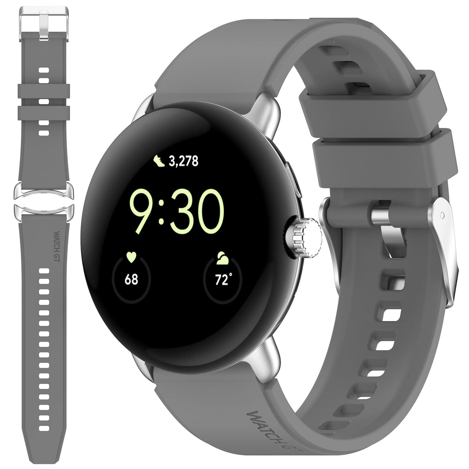 Miimall Silicone Strap for Google Pixel Watch 3 41mm/2/Pixel Watch, Breathable Lightweight Sport Band