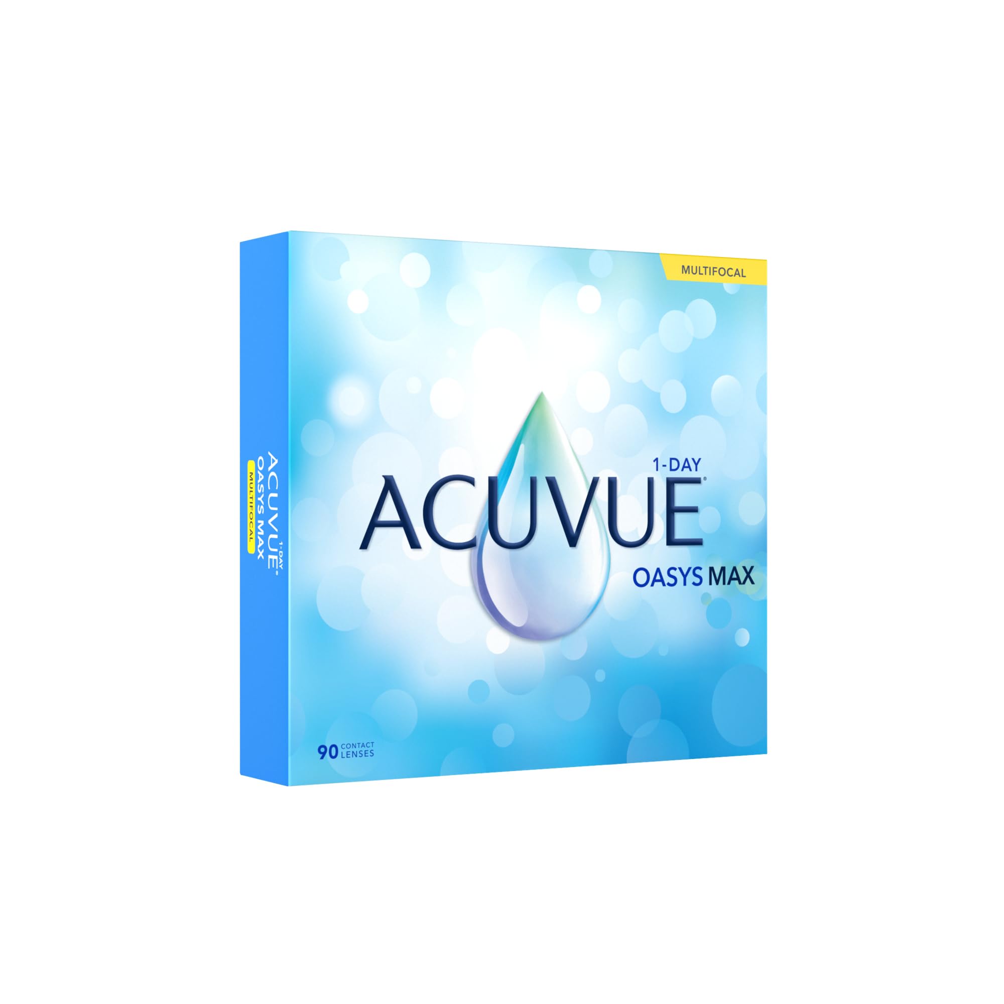 ACUVUE OASYS MAX 1-Day MULTIFOCAL Tageskontaktlinsen – 90 Gleitsichtlinsen für den Nah-, Zwischen- und Fernbereich – Tageskontaktlinsen mit +1.25 dpt und BC 8.4 – UV Schutz & angenehmes Tragegefühl