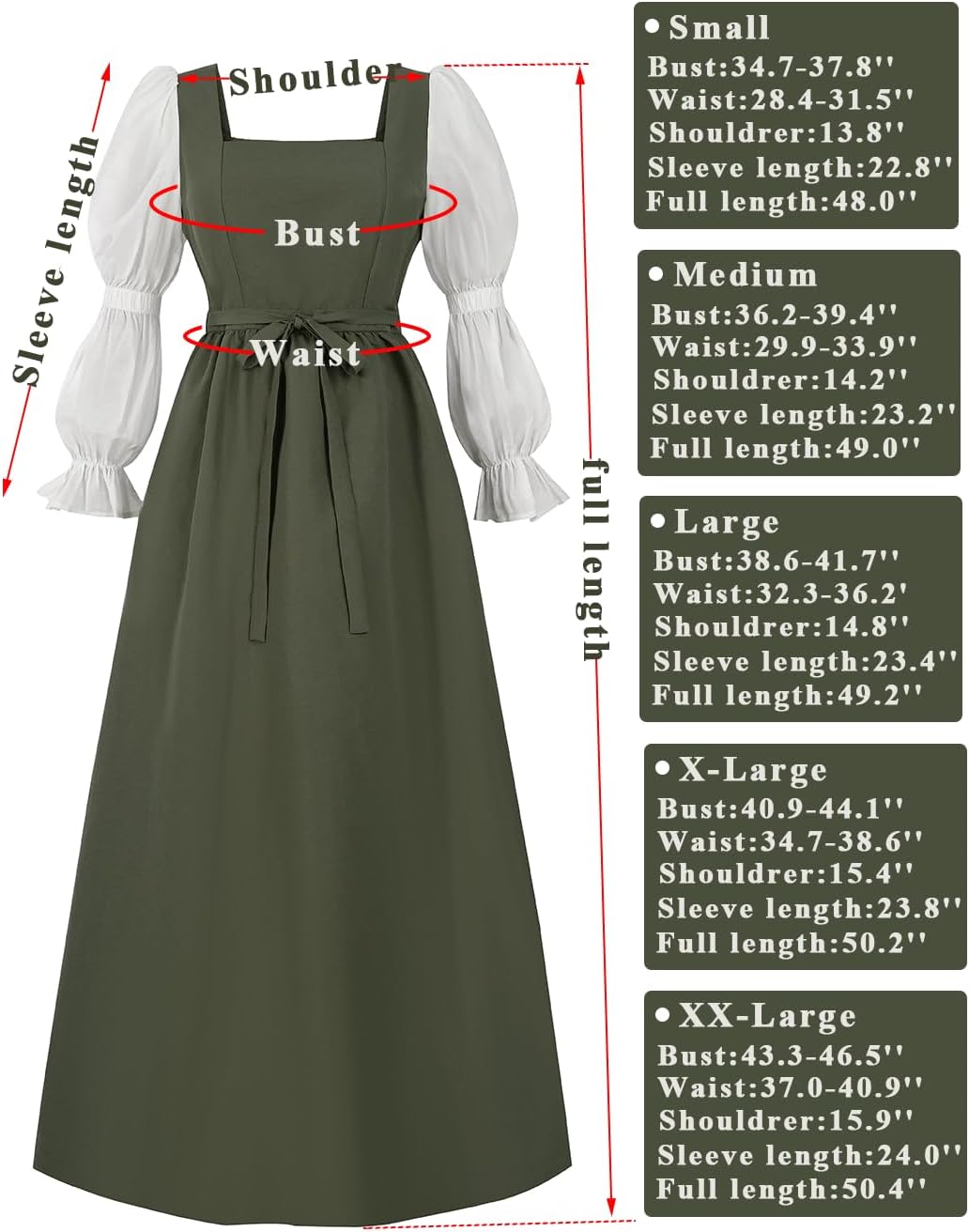 CR ROLECOS Renaissance Costume Women Medieval Dress Lantern Sleeve Victorian Dresses Ren Faire Outfit - Image 5