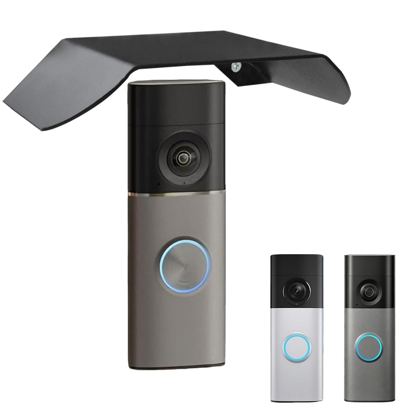 Cubierta de lluvia de acero inoxidable para Ring Doorbell Pro y Plus visera solar exterior