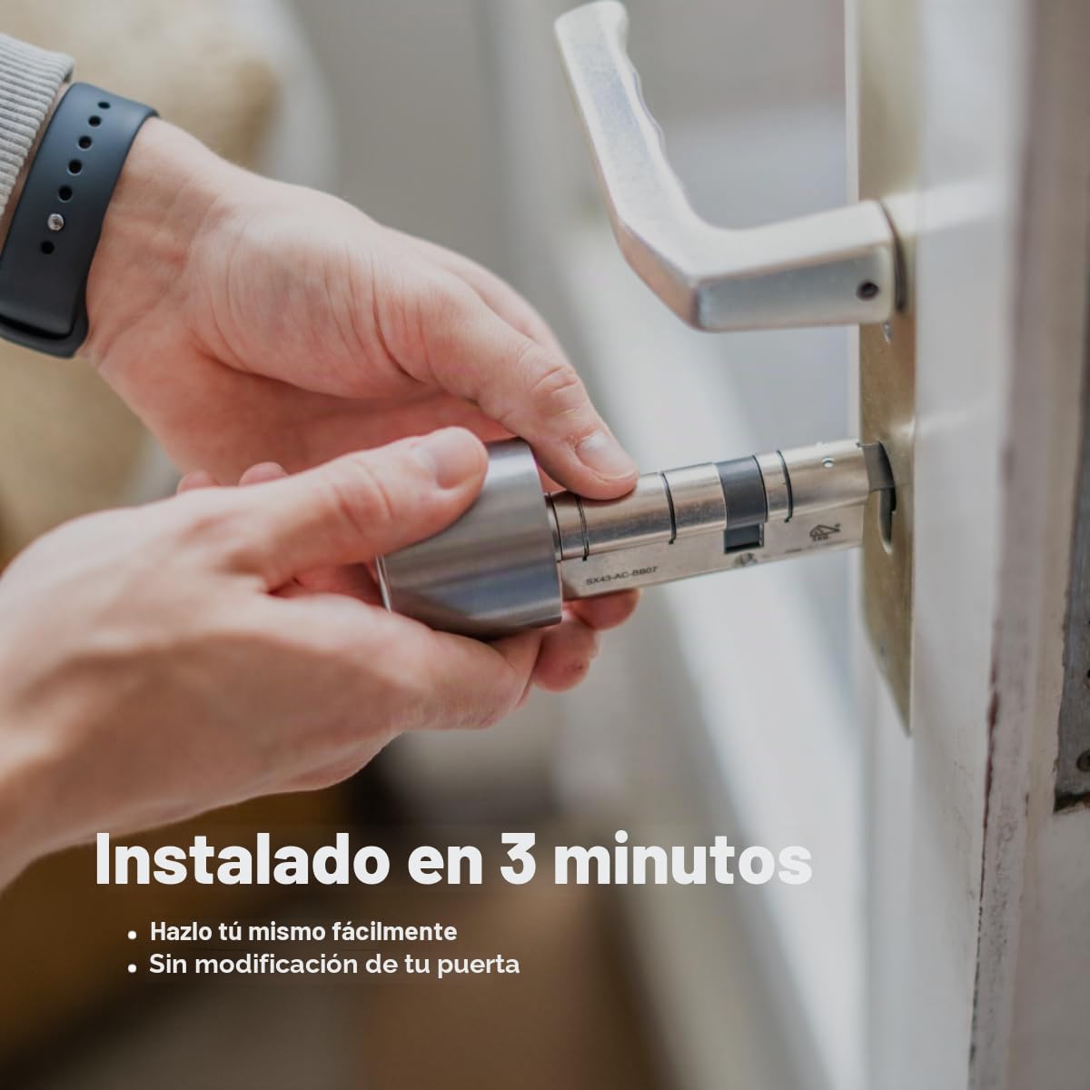 Bold Smart Lock - Cerradura de cilindro inteligente SX-35 - Plateado