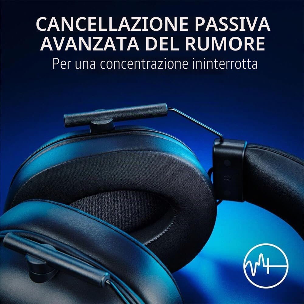 Razer BlackShark V2 X PlayStation Gaming Headset: 50 mm Drivers - Cardioid Mic - Lightweight - Comfortable, Noise Isolating Earcups - for PS5, Xbox Series X, PC, Switch via 3.5 mm Audio Jack - Black