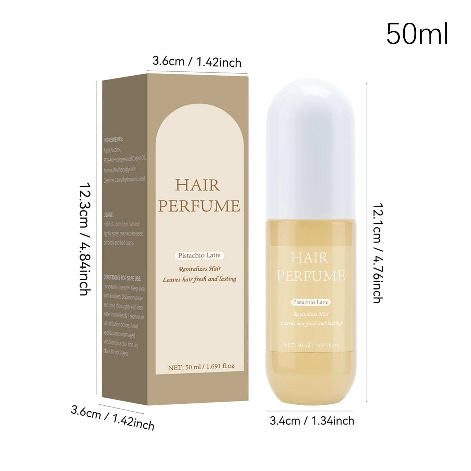 Profumo per capelli da donna, a lunga durata, profumo leggero, nebulizzato, portatile, 50 ml, per donne, matrimoni, appuntamenti, vacanze
