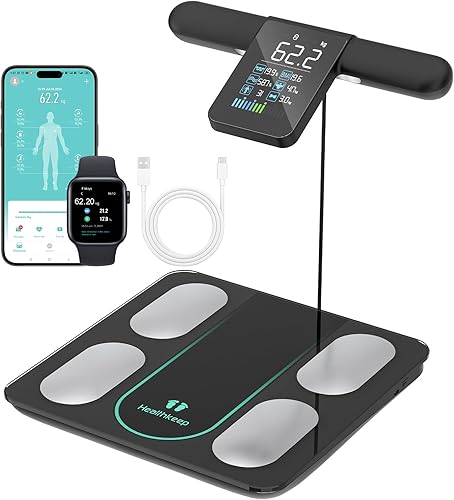 Healthkeep Pèse Personne Balance Connectée Impédancemètre Avec 8 Électrodes 21 D