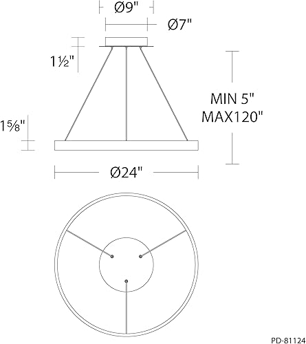 Miniatura 2 de WAC Lighting dweLED, Sirius 18in LED colgante 3000K en aluminio cepillado