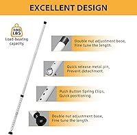 Vista 4 de PBHEPJ Barra de seguridad para puerta corredera, barra de seguridad ajustable de 18.5 a 51 pulgadas para puerta de patio con puntas de goma, barra