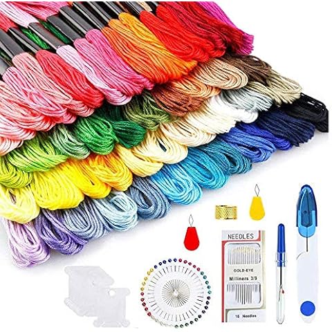 Kit de bordado TOPSEAS 221 con 150 hilos de colores Cover