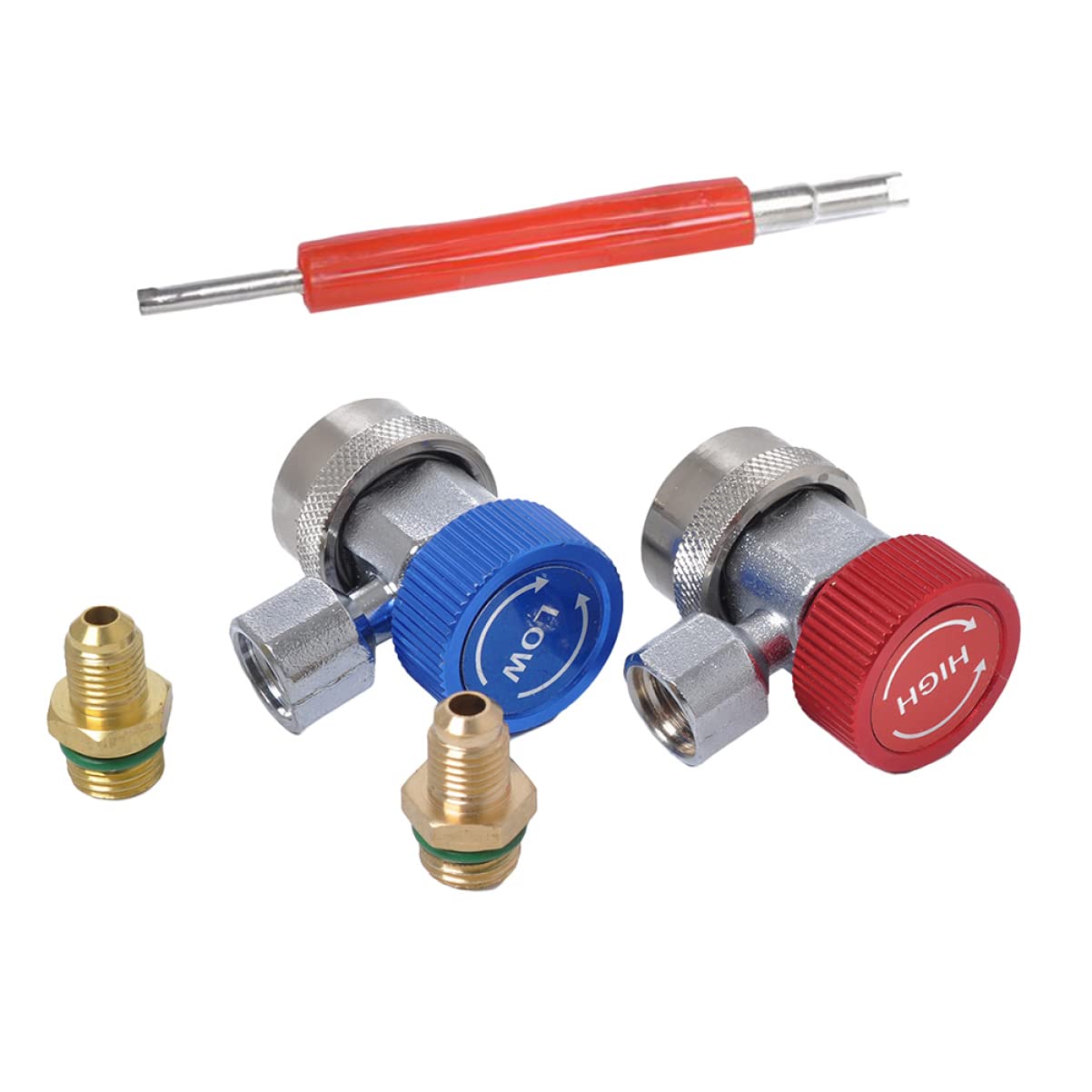 Zerodeko 134a Coupler Adapter Pressure Connector for Systems Adjustable Core Puller Easy Disconnect Protects Against Loss