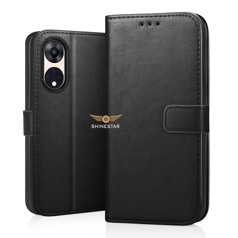 SHINESTAR Oppo Reno 8T 5G Flip Back Cover | PU Leather Flip Cover Wallet Case with TPU Silicone Case Back Cover for Oppo Reno 8T 5G - Classy Black (B0BW49WN88) Amazon Price History, Amazon Price Tracker