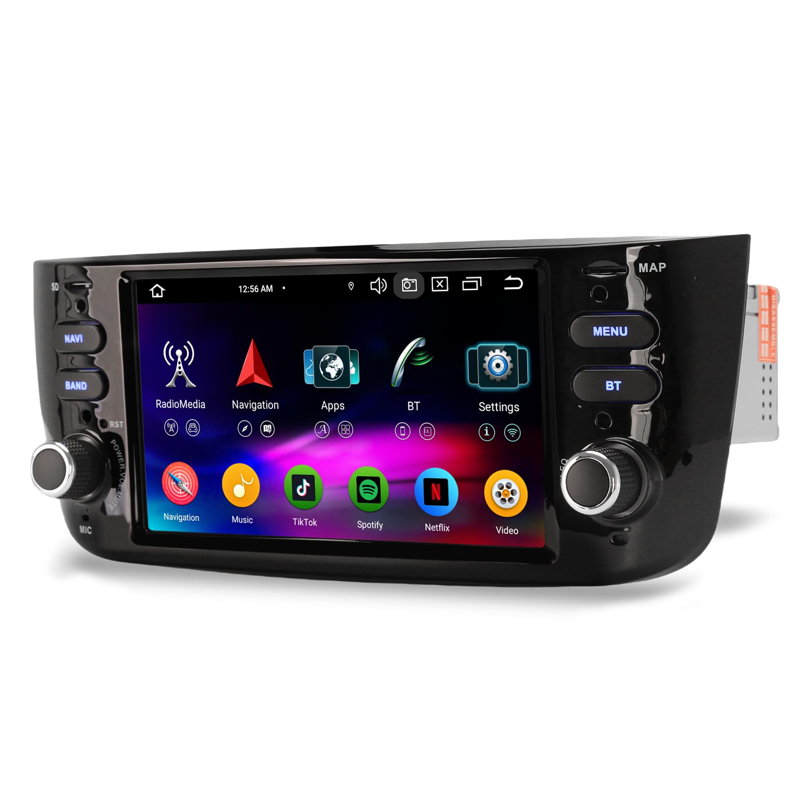 8-Core 4GB RAM+64GB ROM Android 14 Autoradio per Fiat Grande Punto Fiat Linea Supporto GPS Navigatore Bluletooth 5.0 CarPlay Android Auto WiFi 4G DSP DAB+ USB FM RDS OBD2 Canbus Controllo del volante