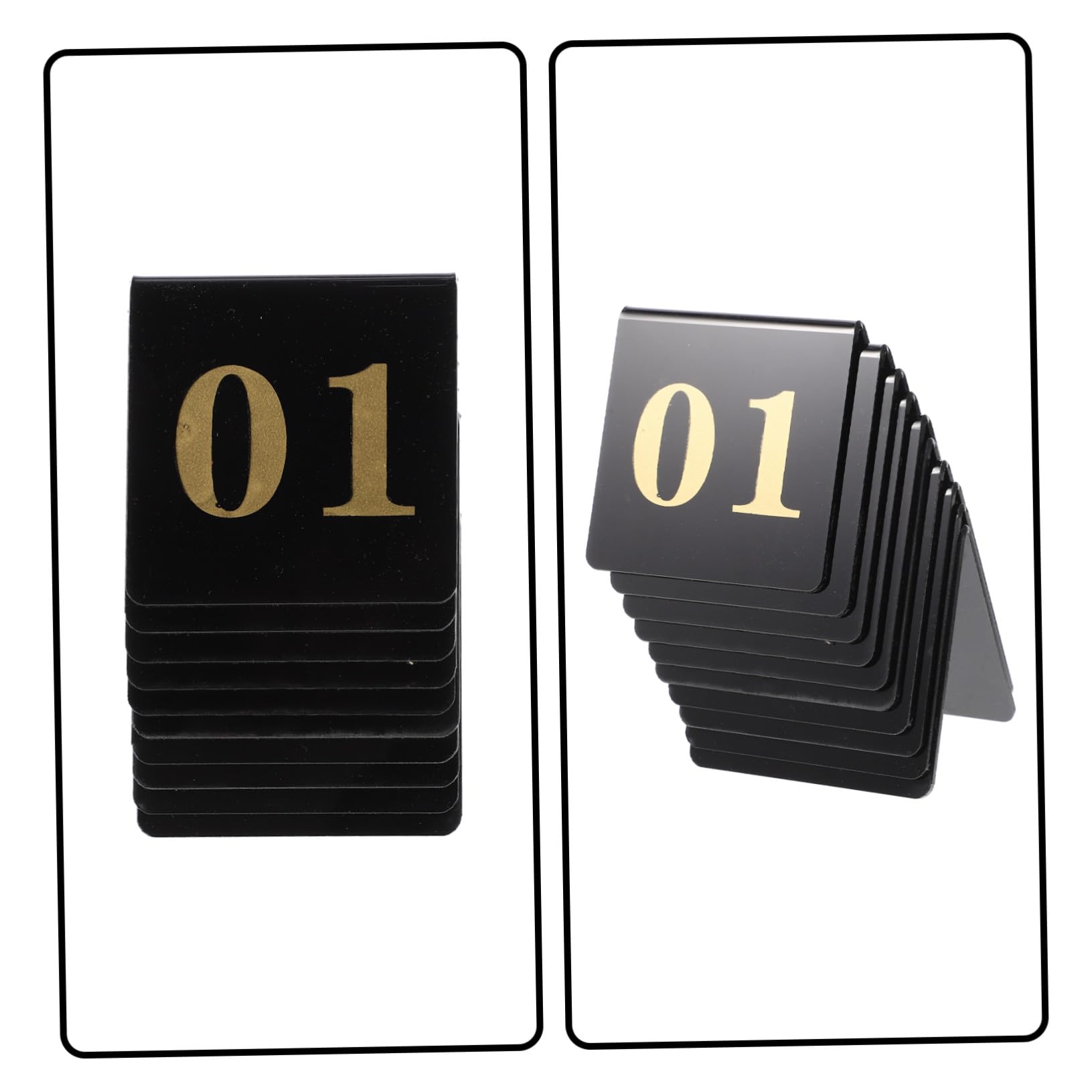 10stücke Teiliges Acryl Beidseitig Bedruckt Elegante Schwarze Tischkarten Mit Goldenen Ziffern Stabile Aufsteller Für Hochzeit Bankett Und Event-dekoration