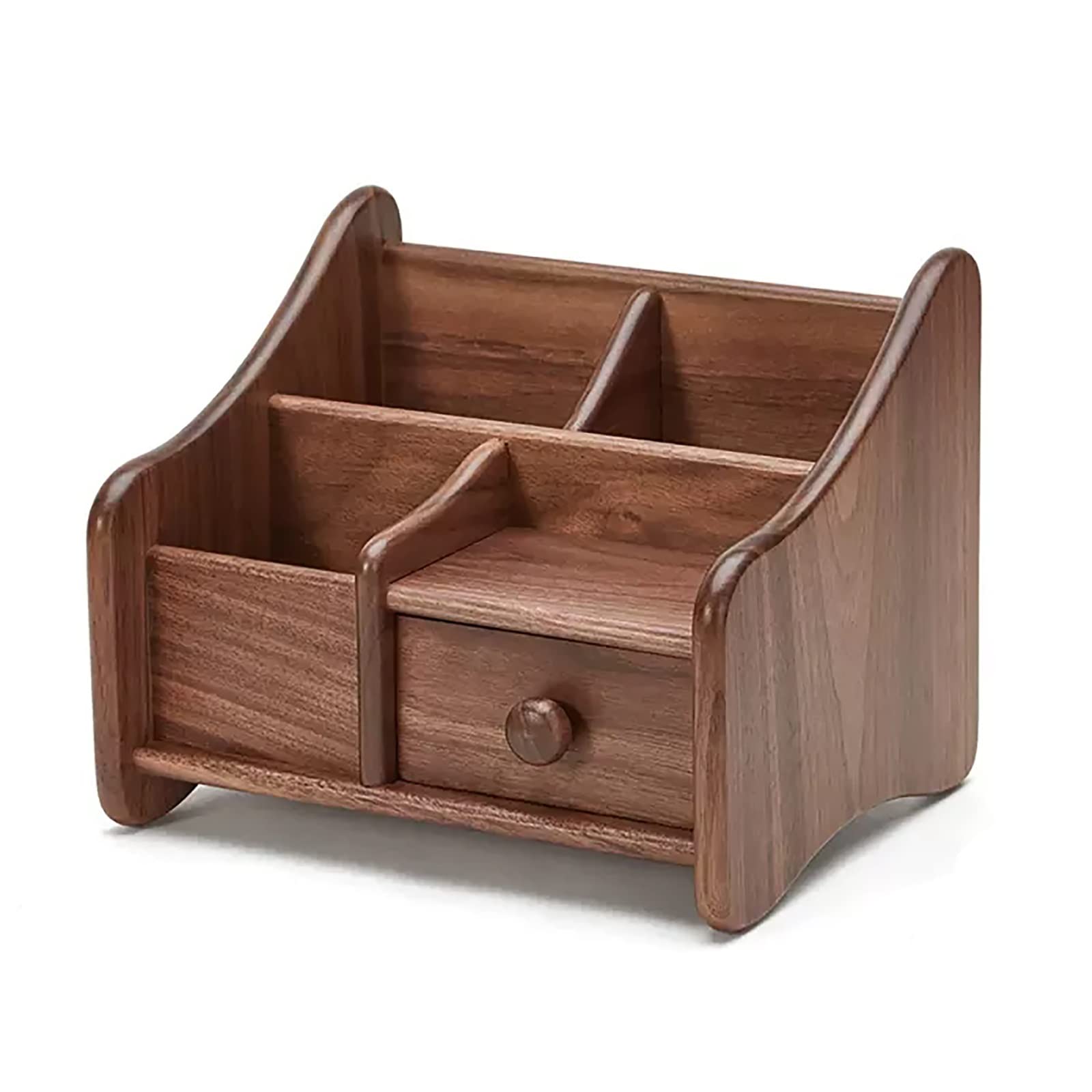 DUMRALBQE Wooden Pencil Pot Pen Holder With Drawer Desk Ornament Wooden Office Student for Home Office