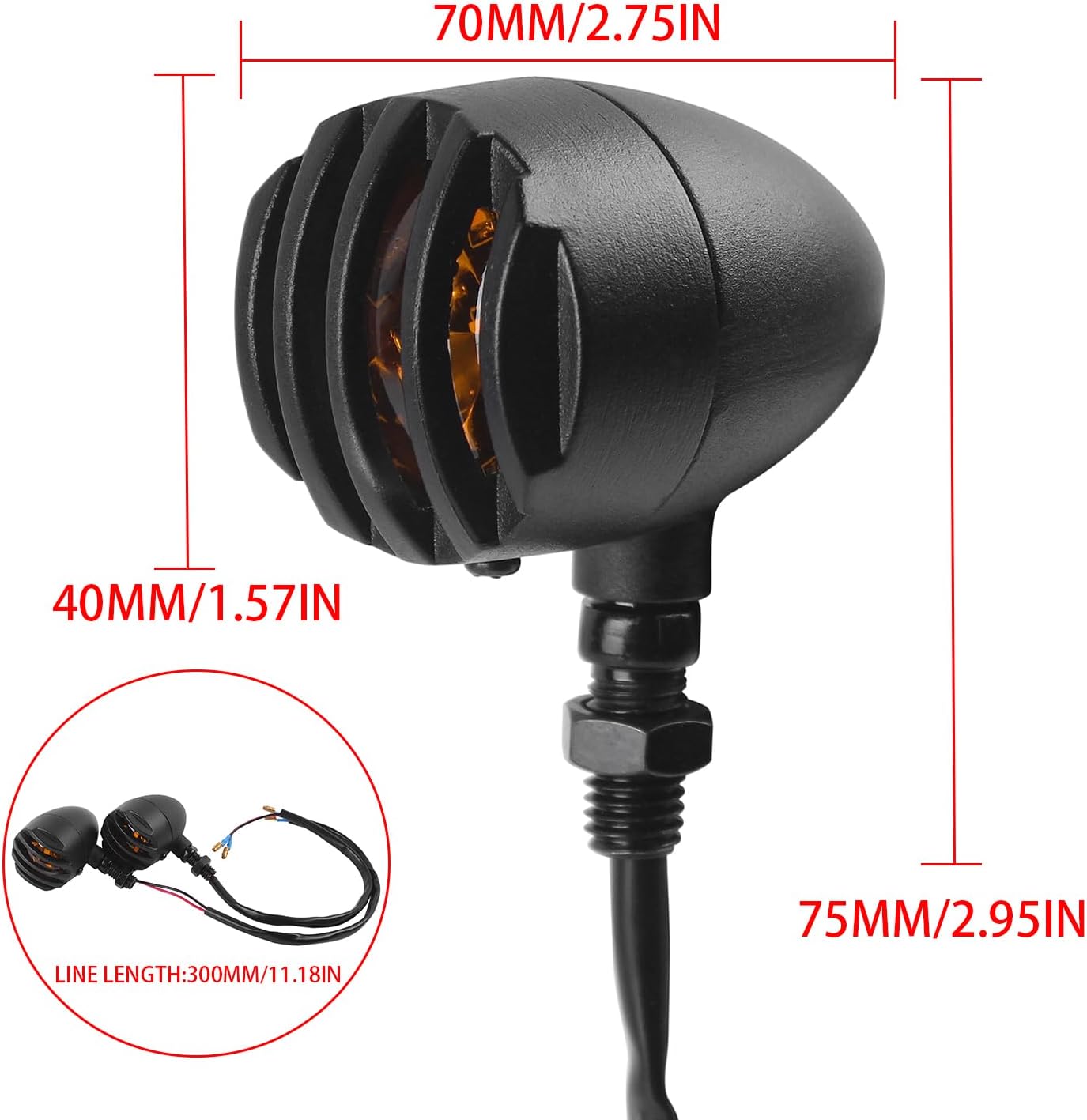 Motorcycle Bullet Turn Signal Lights Indicators Blinker Light Compatible with Harley Honda Yama-ha Suzuki Kawasaki Cruiser Chopper