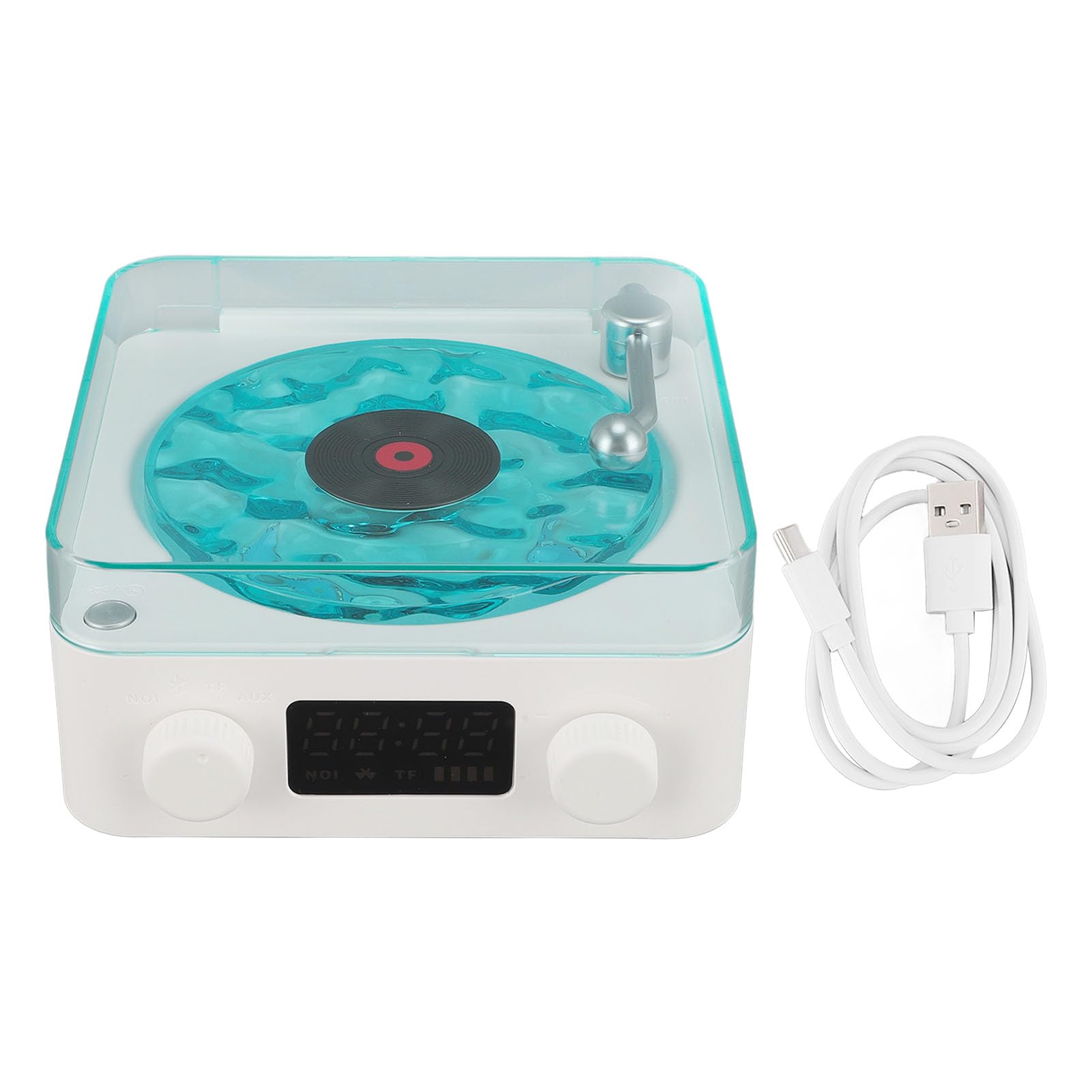 Waves Haut,Parleur Bluetooth Vintage, Lecteur Stéréo Portable avec Veilleuse et Affichage de L'Heure pour Chambre Bureau Fête – 1500 mAh Batterie Intégrée