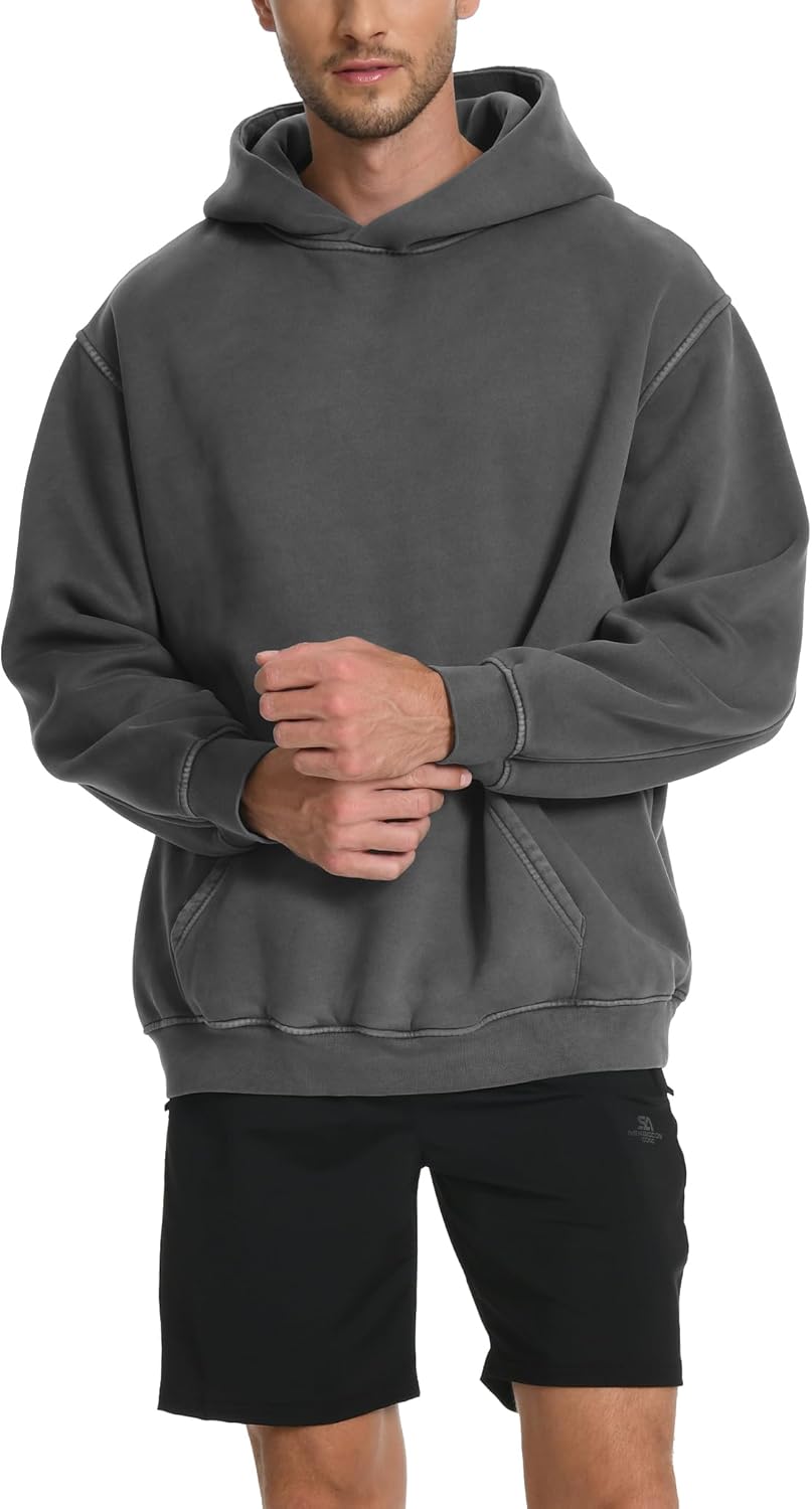 FAIABLE Mens Womens Oversized Acid Wash Hoodie Unisex Heavyweight Fleece Sweatshirt Vintage Cotton Hoodies 2026 - Image 5