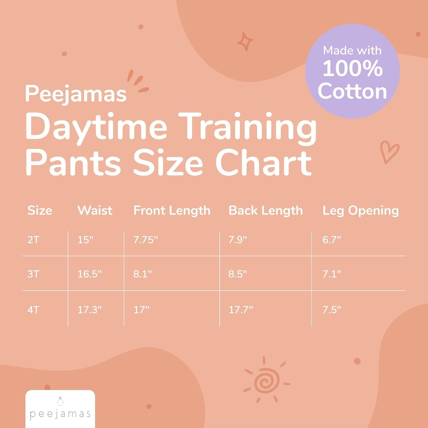 Peejamas Daytime Trainers -Toddler's Potty Training Pants, Easy Clean Diaper Replacement