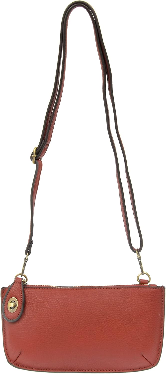 Joy Susan Womens Vegan Leather Mini Crossbody Wristlet Clutch - New Garnet