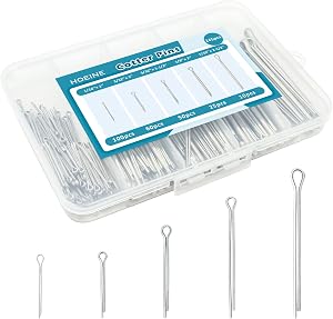 Cotter Pin Assortment Kit, 245pcs Hardware Pins 5 Sizes Stainless Steel Cotter Pins for Mower, Tractor, Motorcycle, Boat, Vehicle, etc.