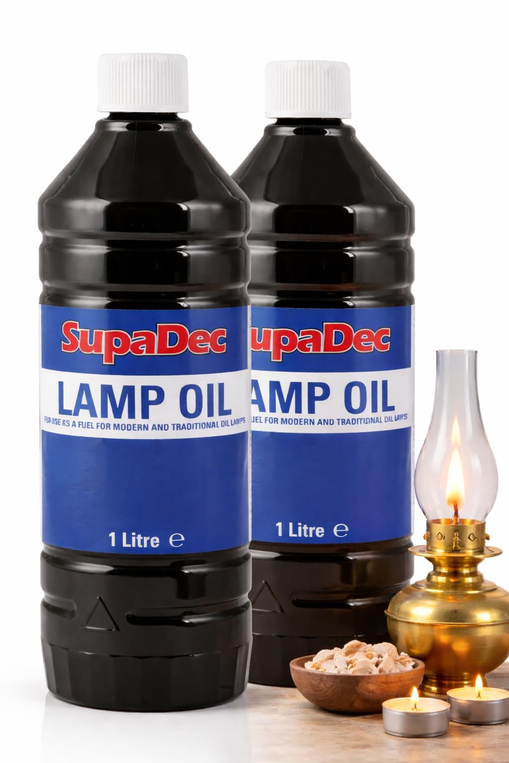 Lamp Oil 1L – Pack of 2 | Clean Burning Fuel for Oil Lamps, Lanterns & Torches | Indoor & Outdoor Lighting Use
