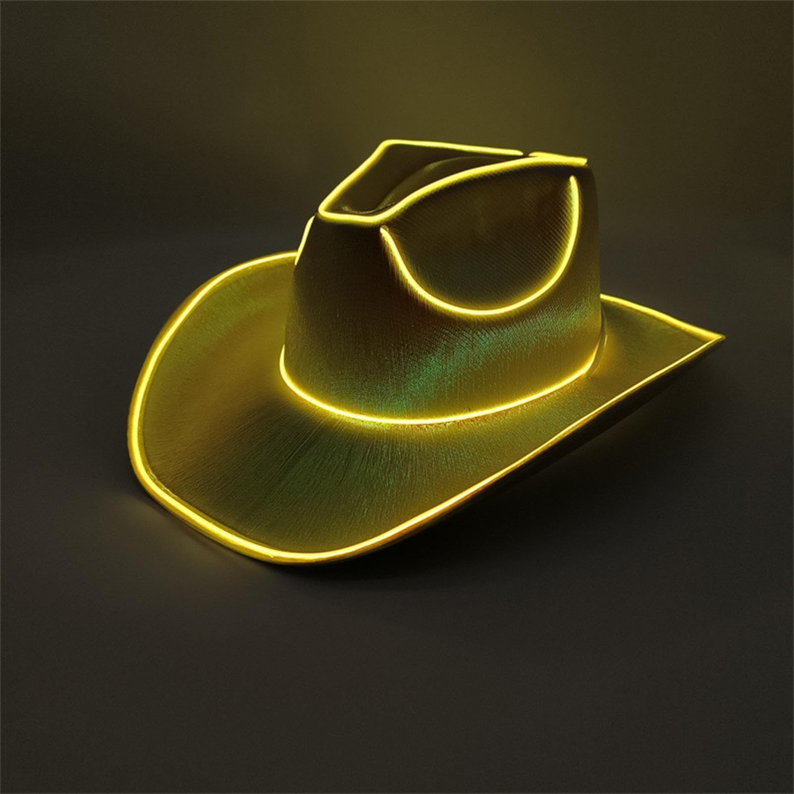 Hnsphui LED Light Up Cowboy Hat, Party Neon Rancher Hat, Disco Western Headwear, Ideal For Disco Birthday Halloween Parties Dress Up Cosplay Costume Accessories For Men Women