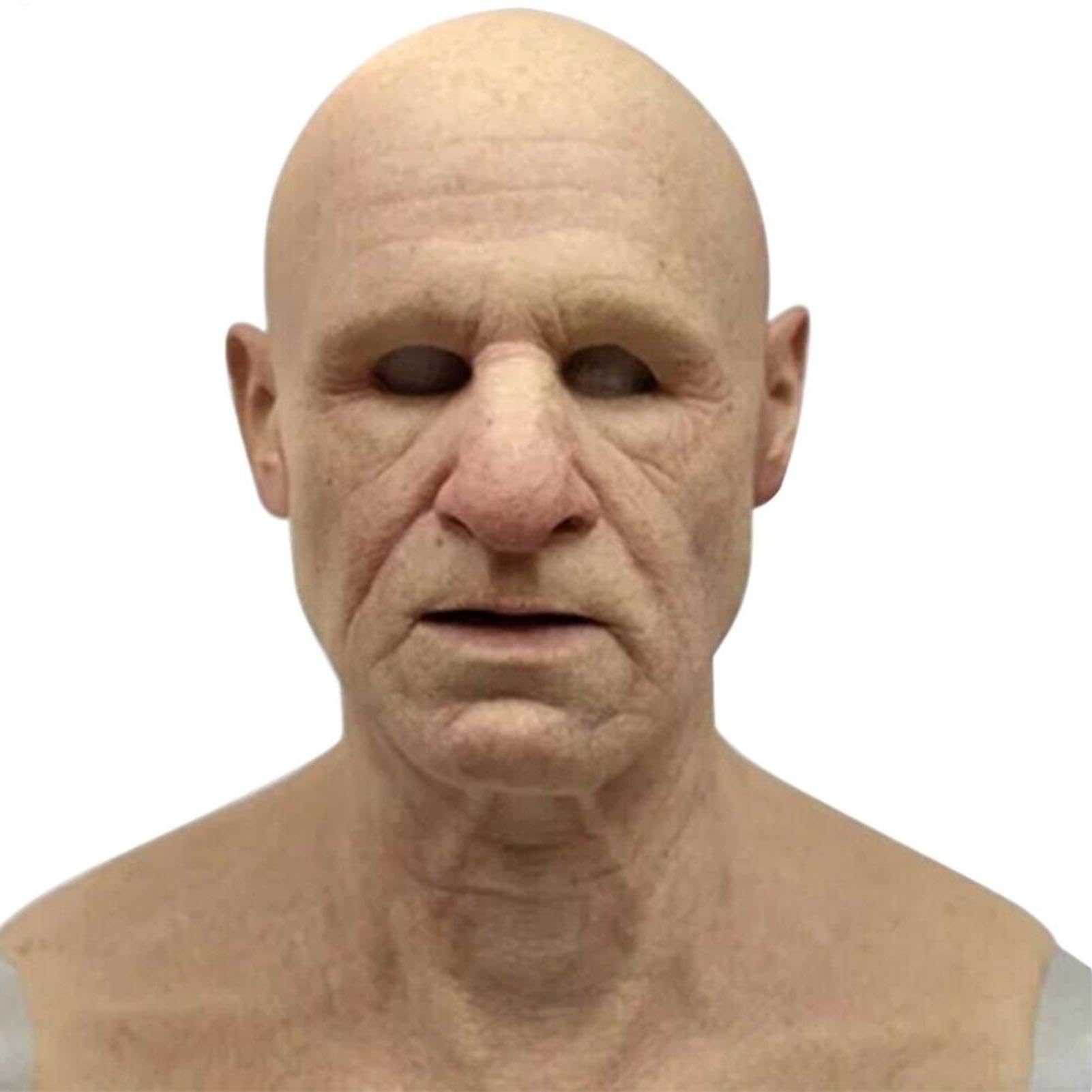Realistic Old Man Face Cover Realistic Humen Full Head Cosplay Costume