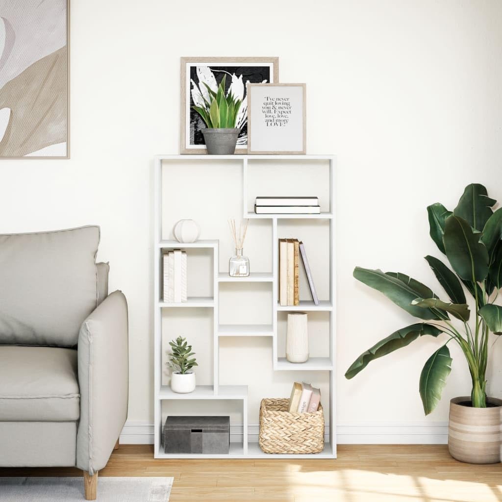 vidaXL Libreria Bianca 72x20x120,5 cm in Truciolato, scaffale per Libri, Porta Libri, Ripiani portaoggetti, Ripiani per Libri, scaffale portaoggetti