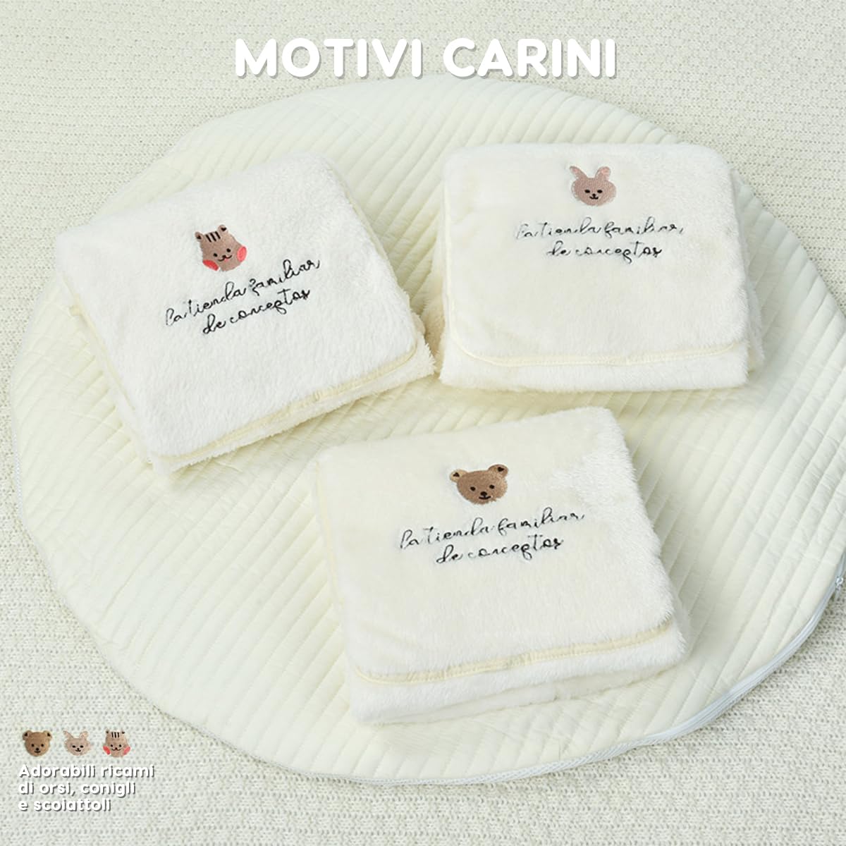 SONARIN Carina Copertina per Marsupio,Caldo Antivento Copri Marsupio,Universale Copertura Mantello con Cappuccio Cover Invernale per Fascia Portabebè con Tasca Frontale(Orso)