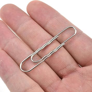 HAHIYO Paperclips Nonskid New Upgrade No Paper Scratch Large 2 Length Paper Clips with Curve Non Skid Heavy Duty Tight Grip Thick Rust Proof Reusable Metal Bright Silver for Home Office 90 Pack